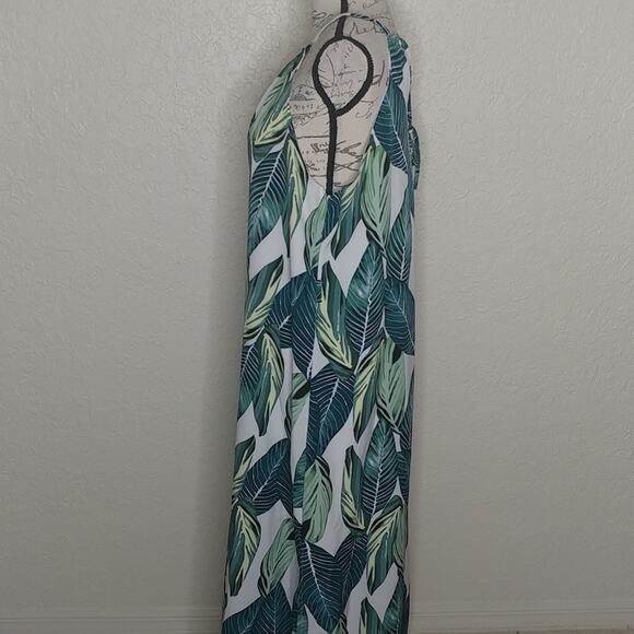Shein Leaf Print Dress Size L (8/10) - Picture 2 of 11